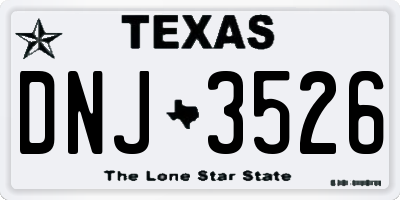 TX license plate DNJ3526