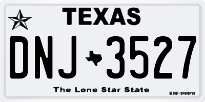 TX license plate DNJ3527