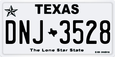 TX license plate DNJ3528