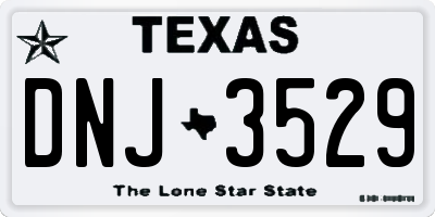 TX license plate DNJ3529