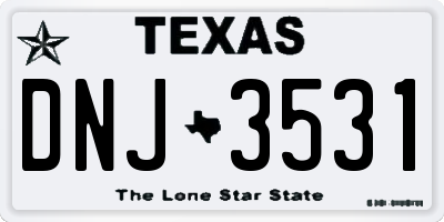 TX license plate DNJ3531
