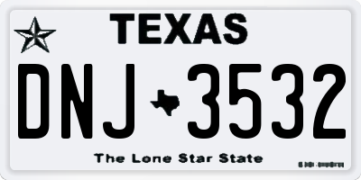 TX license plate DNJ3532