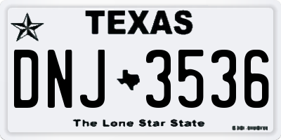 TX license plate DNJ3536
