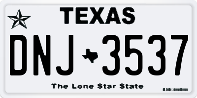TX license plate DNJ3537