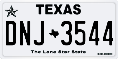 TX license plate DNJ3544