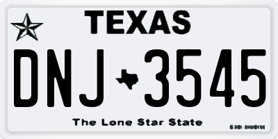 TX license plate DNJ3545