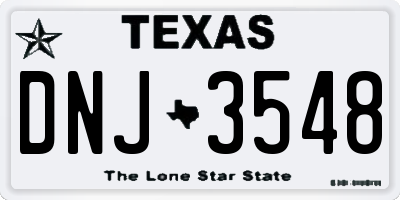 TX license plate DNJ3548