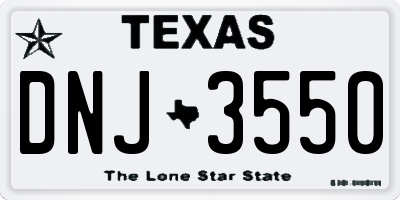 TX license plate DNJ3550