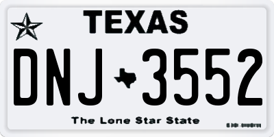 TX license plate DNJ3552