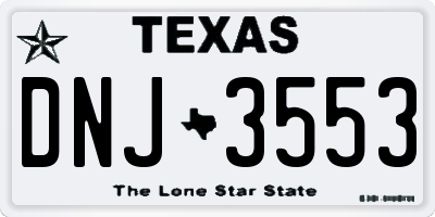 TX license plate DNJ3553