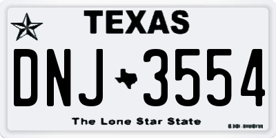 TX license plate DNJ3554