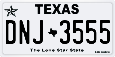 TX license plate DNJ3555
