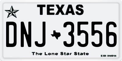 TX license plate DNJ3556