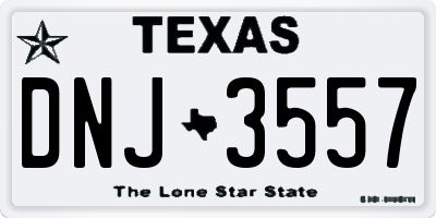 TX license plate DNJ3557