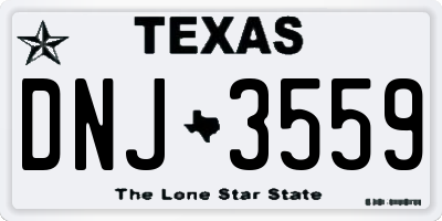 TX license plate DNJ3559