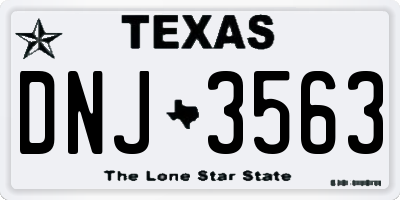 TX license plate DNJ3563