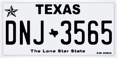 TX license plate DNJ3565