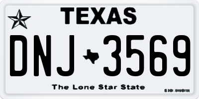 TX license plate DNJ3569