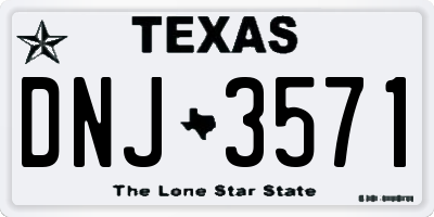 TX license plate DNJ3571