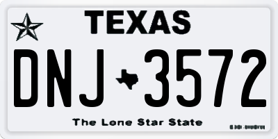 TX license plate DNJ3572