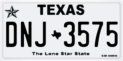 TX license plate DNJ3575