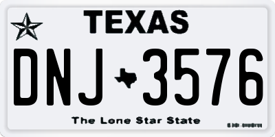 TX license plate DNJ3576