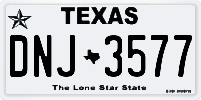 TX license plate DNJ3577