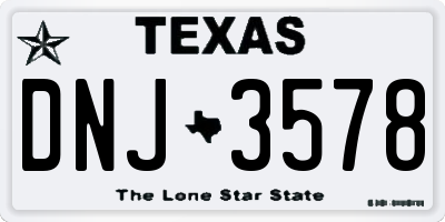 TX license plate DNJ3578