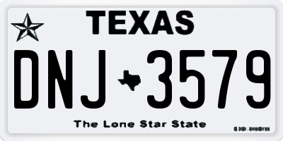 TX license plate DNJ3579