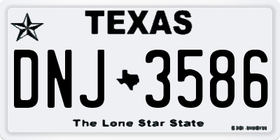 TX license plate DNJ3586