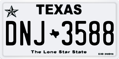TX license plate DNJ3588