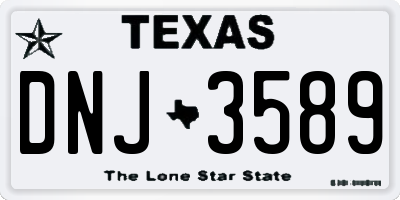 TX license plate DNJ3589