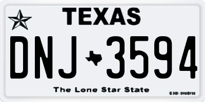 TX license plate DNJ3594