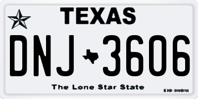 TX license plate DNJ3606