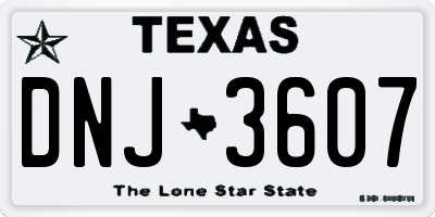 TX license plate DNJ3607