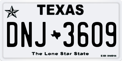 TX license plate DNJ3609