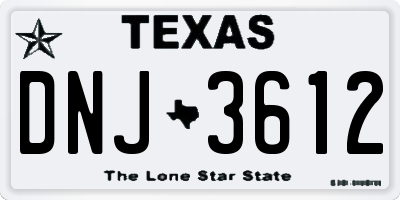TX license plate DNJ3612