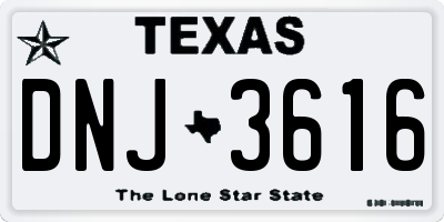 TX license plate DNJ3616