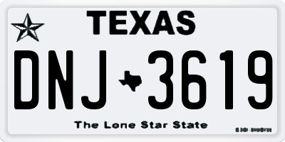 TX license plate DNJ3619
