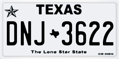 TX license plate DNJ3622