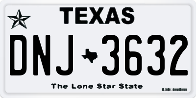 TX license plate DNJ3632