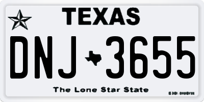 TX license plate DNJ3655