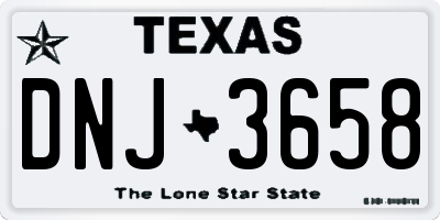TX license plate DNJ3658