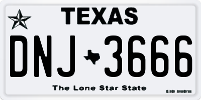 TX license plate DNJ3666