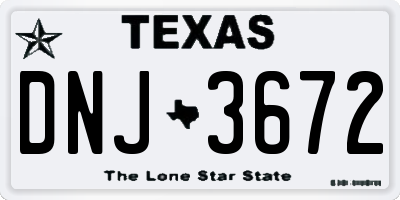 TX license plate DNJ3672