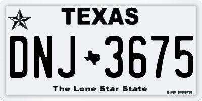 TX license plate DNJ3675