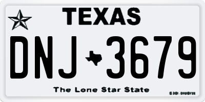 TX license plate DNJ3679