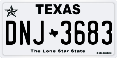 TX license plate DNJ3683