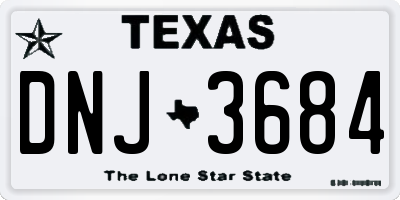 TX license plate DNJ3684