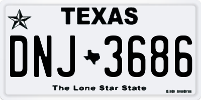 TX license plate DNJ3686